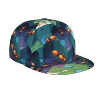 Casquette de baseball Micro Ant ColonyPatterned à bord plat et chapeau de soleil de sport réglable Noir