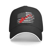Casquette De Baseball Musique Jazz avec Drapeau Américain Trucker Caps Classic Baseball Cap Adjustable Bord Plat Casquettes pour Camping Outdoo Randonnée