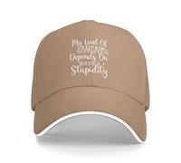 Casquette De Baseball My Level of Sarcasm Depends on Your Level of Stupidity Bord Plat Casquettes Anti UV Trucker Caps Adjustable Baseball Cap pour Randonnée Camping Cyclisme