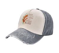 Casquette De Baseball Never Underestimate A Woman with Cherokee Blood Native American Bord Plat Casquettes Classic Baseball Cap Vintage Casquettes De Golf pour Running Cyclisme Randonnée