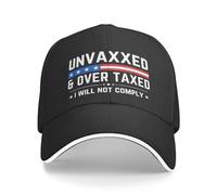 Casquette De Baseball Non Vacciné Et Surtaxé, Je Ne Le Ferai Pas Baseball Cap Respirante Casquettes De Golf Réglable Bord Plat Casquettes pour Camping Randonnée Outdoo
