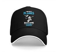 Casquette de Baseball Papa de Couleur Pure, Je Saute des Avions Sauter des Voitures est Dangereux Chapeau décontracté Pare-Soleil Casquette à visière