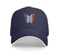 Casquette De Baseball Papillon France Drapeau Français Bord Plat Casquettes Unisexe Baseball Cap Réglable Trucker Caps pour Running Cyclisme Randonnée