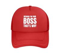 Casquette De Baseball Parce Que Je suis Le Patron, Voilà Pourquoi Bord Plat Casquettes Vintage Trucker Caps Anti UV Baseball Cap pour Outdoo Randonnée Running