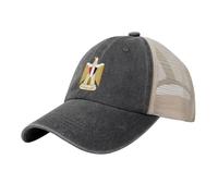 Casquette de Baseball, Patrimoine National Réglable Sunhat Chapeau avec Respirante Mesh Armoiries Égyptiennes Lavé en Détresse Trucker Cap pour Loisirs, Sport et Plein Air