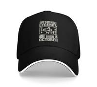Casquette de Baseball Perche Légendes de la pêche sont nées en Octobre Casquette de Marin pour Hommes Casquette de Luxe Chapeau drôle Golf Femmes Hommes PLeisure Cadeaux de Sport