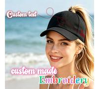 Casquette de baseball personnalisée style parent-enfant couleur unie avec queue de cheval, personnalisation brodée du nom/lettre, convient pour les sorties quotidiennes et les voyages à la plage, prot