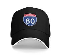 Casquette de Baseball Polyvalente Classique California Interstate 80 Road Sign Beach Casque de sécurité Vintage Hommes Femmes PLeisure Cadeaux de Sport