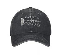 Casquette de Baseball Polyvalente Classique Système Solaire, Nom des planètes, Conception du Soleil Central, Astronomie Demin Cap Outdoor Adventures Chapeaux Femme pour Hommes PLeisure Sports Cadeaux