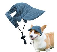 Casquette De Baseball pour Chien, Réglable Chapeau pour Chiens avec Trous pour Oreilles, Chapeau De Soleil D'éTé pour Chiots en Velours CôTelé pour Animaux De Compagnie (Bleu, XS)