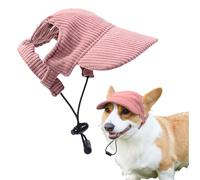 Casquette De Baseball pour Chien, Réglable Chapeau pour Chiens avec Trous pour Oreilles, Chapeau De Soleil D'éTé pour Chiots en Velours CôTelé pour Animaux De Compagnie (Rose, XS)