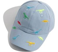 Casquette de baseball pour enfant garçon et fille - Broderie dinosaure réglable - En coton - Protection UV - Pour l'été et l'automne - Pour 2 à 6 ans - Pour bébé garçon et fille, bleu, Taille unique