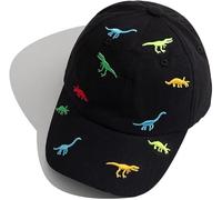 Casquette de baseball pour enfant garçon et fille - Broderie dinosaure réglable - En coton - Protection UV - Pour l'été et l'automne - Pour 2 à 6 ans - Pour bébé garçon et fille, Noir , Taille unique