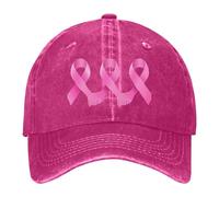Casquette de baseball pour femme avec imprimé délavé pour la sensibilisation au cancer du sein Rkz332, Rouge, Taille unique