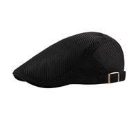 Casquette de baseball pour femmes et hommes Casquette d'été en maille respirante NewsBoy Beret Casquette avec A, Noir , taille unique