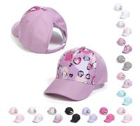 Casquette de Baseball pour Filles Réglable,Chapeau de Soleil Fille Queue de Cheval Doux Confortable,Casquette Enfant Lumière Respirante Anti-Soleil,Chapeau de Sport Extérieur Loisirs D'été