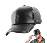 Casquette de baseball pour homme | Couvre-chef de moto en cuir synthétique - Casque de baseball élégant et réglable pour homme Sports de plein air y compris la pêche, la plage, la randonnée, le golf