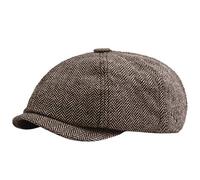 Casquette de baseball pour homme - Protection solaire - Casquette News Boy Flat BlackHerringstone Boy - Chapeau de baseball imperméable pour homme, café, taille unique