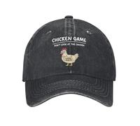 Casquette de Baseball pour Hommes Chicken Game Don’t Look at The Chicken Unisexe Style Casquettes de Baseball en détresse Denim lavé Chapeaux Cap Golf Snapback réglable Cap Cadeau