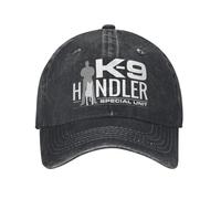 Casquette de Baseball pour Hommes, K9 Unit Malinois Team Handler Casquettes de Baseball Vintage en détresse lavé Tactique Police Chien Squad Snapback Chapeau Extérieur Réglable,Cadeau