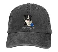 Casquette de Baseball pour Hommes Pur Coton, Casquette d’été Pare-Soleil Just Throw It Funny Border Collie Dog Hip Hop Caps Collie Dog Cowboy Hat Peaked Hats, Cadeaux de Noël