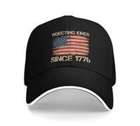Casquette de Baseball pour Hommes, rejetant Les Rois Depuis 1776 American Vintage Flag Sun Baseball Cap d’été Hip Hop Chapeaux pour Hommes Femmes Casquettes de Baseball Hippie, Cadeau