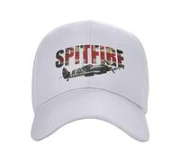 Casquette de Baseball pour Hommes Spitfire Union Jack UK Flag Casquette de Baseball Adulte Supermarine Fighter Pilot Réglable Papa Chapeau pour Hommes Femmes Hip Hop Snapback Caps,Cadeaux de Noël