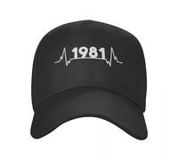 Casquette de baseball punk unisexe avec battements de cœur 1981 - Cadeau d'anniversaire - Casquette de camionneur adulte réglable pour homme et femme - Cadeau d'extérieur