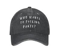 Casquette De Baseball Qui Veut Faire La Fête ? Bord Plat Casquettes Vintage Trucker Caps Classic Baseball Cap pour Cyclisme Camping Running