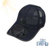 Casquette de Baseball Rechargeable Solaire, légère, alimentée par USB, Respirante, avec Ventilateur Solaire, pour activités de Plein air (FR/ES, Alpha/Lettres, Taille Unique, Black)