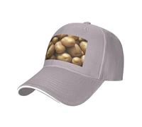 Casquette de baseball réglable avec motif pommes de terre - Convient pour toute l'année, gris, Taille unique