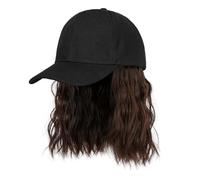 Casquette de baseball réglable avec perruque de cheveux bouclés pour femmes et filles - Cosplay Costume Bob Cheveux Synthétiques Doux et Confortables