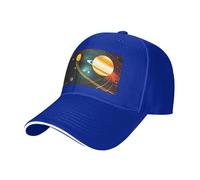 Casquette de baseball réglable avec système solaire Jupiter Saturne Imprimé neutre Convient toute l'année, Bleu, taille unique