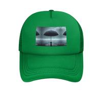 Casquette de baseball réglable en maille avec motif parapluie noir sous la pluie - Unisexe - Pour la course à pied et la pêche, Vert, taille unique