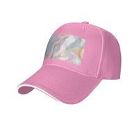 Casquette de baseball réglable en marbre coloré avec imprimé pastel neutre pour toute l'année, rose, Taille unique
