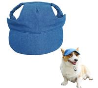 Casquette de Baseball réglable pour Animaux avec Trous pour Oreilles, Protection Solaire été Plage, Tailles S M L pour Chiens et Chats (Dusty Blue, Medium)