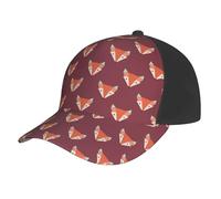 Casquette de baseball réglable pour homme et femme, imprimé renard, bordeaux, casquette de baseball pour homme, femme, papa, camionneur