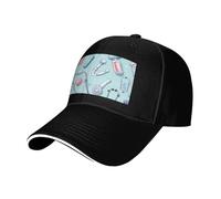 Casquette de baseball réglable pour toute l'année Motif infirmière, Noir , Taille unique