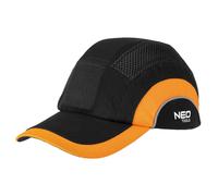 Casquette de baseball renforcée, noire et orange, CE