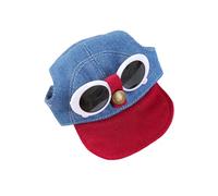 Casquette de Baseball Respirante avec Lunettes de Soleil pour Petits Chiens de Compagnie Chat Accessoires d ' extérieur à Larges Bords Chapeau de Soleil réglable avec Lunettes de Soleil