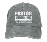 Casquette de baseball rétro ajustable « Pasteur Warning Anything You Say »