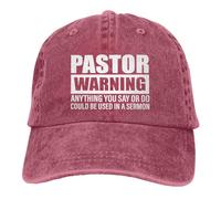 Casquette de baseball rétro ajustable « Pasteur Warning Anything You Say »