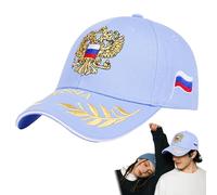 Casquette de Baseball Russe - Coton, Dessus Rond Réglable, Drapeau National Broderie Drapeau National, Bord Froncé, Casquette de Camping-Trucker | Excursions de Pêche, Sentiers de Randonnée, Pistes