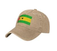 Casquette De Baseball Sao Tome and Principe Drapeau Casquette À Imprimé Sao Tome and Principe Drapeau Été Coton Lavé Chapeau Soleil Réglable Protection UV Cadeau Sportif Événements Football Rugby