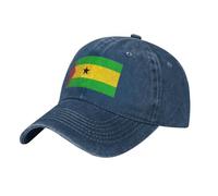 Casquette De Baseball Sao Tome and Principe Drapeau Casquette À Imprimé Sao Tome and Principe Drapeau Été Coton Lavé Chapeau Soleil Réglable Protection UV Cadeau Sportif Événements Football Rugby