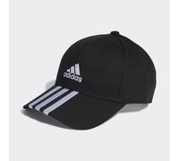 adidas Mixte 3-Stripes Cotton Twill Baseball Cap, Black / White, XS