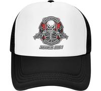 Casquette de Baseball Snapback Chapeau de Soleil Casquette de Baseball Classique imprimé tête de Mort Bonnet réglable Rockabilly Rock Biker Moto Camion Conducteur Unisexe Cadeau d'anniversaire