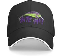 Casquette de Baseball Snapback Chapeau Soleil Les Chapeaux sont Chauds et élégants Bite Me Fishing Lure Sticker Tiger Pattern en Violet Vintage Noël pour Filles Hommes Cadeau d'anniversaire