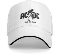 Casquette de baseball Snapback Sun Hat AC DC Back in Black Band Music Trucker Cap pour hommes et femmes Casquette de baseball décontractée Casquette réglable Cadeau d'anniversaire pour hommes femmes