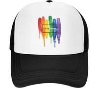 Casquette de Baseball Snapback Sun Hat Fashion Unisex Love Wins Rainbow LGBT Trucker Hat Adulte Gay Pride Lesbienne Casquette de Baseball réglable pour Hommes Femmes Sports Cadeau de Noël